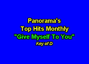 Panorama's
Top Hits Monthly

Give Myself To You
Kcy ofD