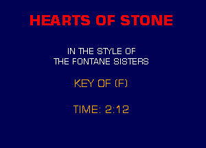 IN THE SWLE OF
THE FDNTANE SISTERS

KEY OF EFJ

TIME 2112