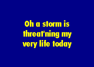 Oh a slam is

lhreal'ning my
very life today