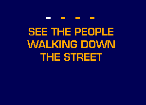 SEE THE PEOPLE
WALKING DOM

THE STREET