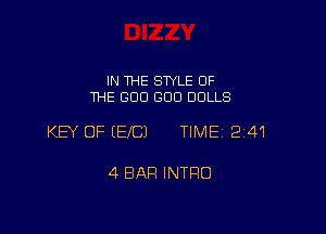 IN THE SWLE OF
THE GOO GOO DOLLS

KB OF EEJ'CJ TIME 2141

4 BAR INTRO