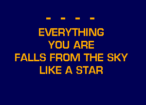 EVERYTHING
YOU ARE

FALLS FROM THE SKY
LIKE A STAR