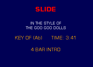 IN THE SWLE OF
THE GOO GOO DOLLS

KEY OF (Ab) TIME 3141

4 BAR INTRO