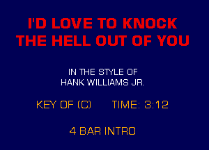 IN THE STYLE OF
HANK WILLIAMS JR

KEY OF (C) TIME 3112

4 BAR INTRO