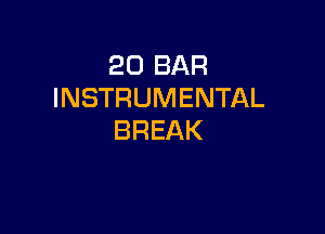 20 BAR
INSTRUMENTAL

BREAK