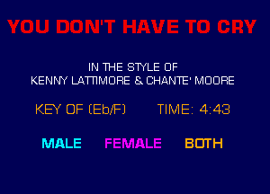 IN THE STYLE UF
KENNY LAWMUHE 8 BHANTE' MOORE

KEY OF EEbXFJ TIME 4148

MALE BEITH