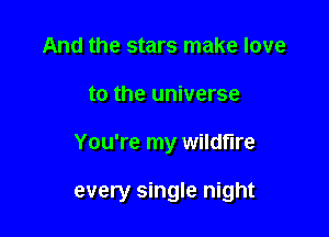 And the stars make love
to the universe

You're my wildfire

every single night