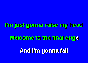 I'm just gonna raise my head

Welcome to the final edge

And I'm gonna fall