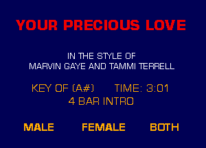 IN WE STYLE OF

MARVIN GAYE AND TAMMI TEHHELL

KEY OF (AW TlMEi 301
4 BAR INTRO
MALE FEMALE BOTH