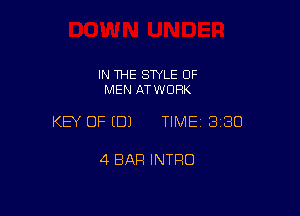 IN THE SWLE OF
MEN ATWOHK

KEY OF (B) TIME 3180

4 BAR INTRO