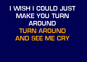 I 1WISH I COULD JUST
MAKE YOU TURN
AROUND
TURN AROUND
AND SEE ME CRY