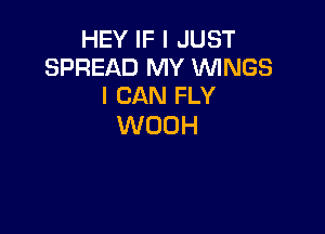 HEY IF I JUST
SPREAD MY WNGS
I CAN FLY

WOOH