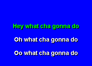 Hey what cha gonna do

Oh what cha gonna do

00 what cha gonna do