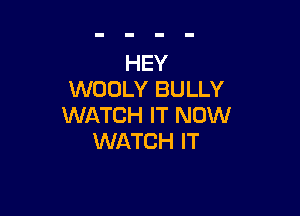 HEY
WOOLY BULLY

WATCH IT NOW
WATCH IT