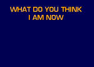 1WHAT DO YOU THINK
I AM NOW