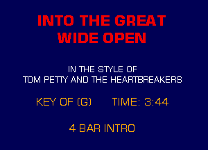 IN THE STYLE UF
TUM PEWY AND THE HEAHTBHEAKEHS

KEY OF EGJ TIME18144

4 BAR INTRO