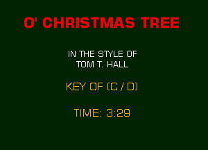 IN THE STYLE OF
TOM T. HALL

KEY OF HEIDI

TIME 1329