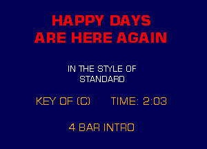 IN THE STYLE OF
STANDARD

KEY OFICJ TIME 2108

4 BAR INTRO
