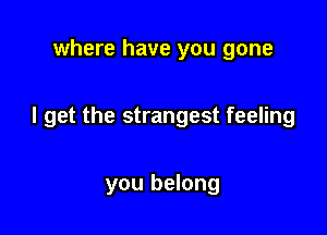 where have you gone

I get the strangest feeling

you belong