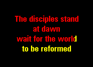 The disciples stand
at dawn

wait for the world
to be reformed