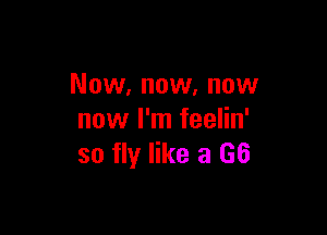 Now, now, now

now I'm feelin'
so fly like a 66