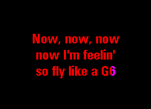 Now, now, now

now I'm feelin'
so fly like a 66