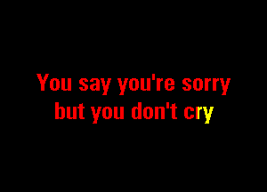 You say you're sorry

but you don't cry