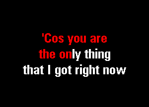 'Cos you are

the only thing
that I got right now