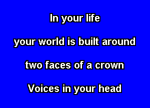 In your life

your world is built around

two faces of a crown

Voices in your head