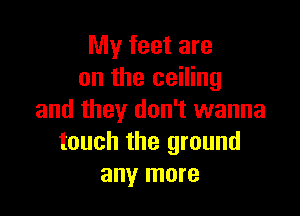 My feet are
on the ceiling

and they don't wanna
touch the ground
any more