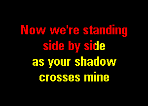 Now we're standing
side by side

as your shadow
crosses mine
