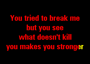 You tried to break me
but you see

what doesn't kill
you makes you stronger