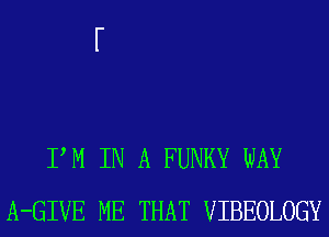 PM IN A FUNKY WAY
A-GIVE ME THAT VIBEOLOGY