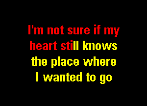 I'm not sure if my
heart still knows

the place where
I wanted to go