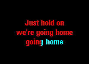 Just hold on

we're going home
going home