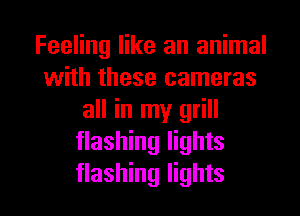 Feeling like an animal
with these cameras
all in my grill
flashing lights

flashing lights I