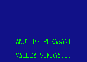 ANOTHER PLEASANT
VALLEY SUNDAY . . .