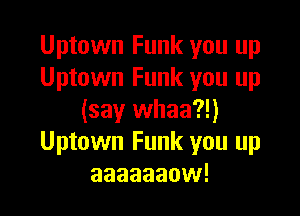 Uptown Funk you up
Uptown Funk you up

(say whaa?!)
Uptown Funk you up
aaaaaaow!