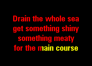 Drain the whole sea
get something shiny
something meaty
for the main course