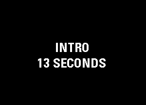 INTRO

13 SECONDS