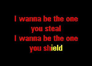I wanna be the one
you steal

I wanna be the one
you shield