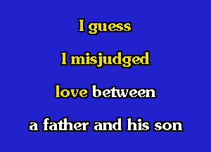 I guess

I misjudged

love between

a father and his son