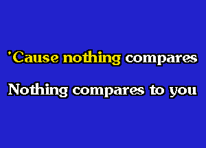 'Cause nothing compares

Nothing compares to you