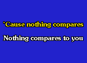 'Cause nothing compares

Nothing compares to you