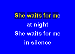 She waits for me

at night

She waits for me
in silence