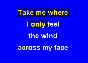 Take me where

I only feel

the wind

across my face