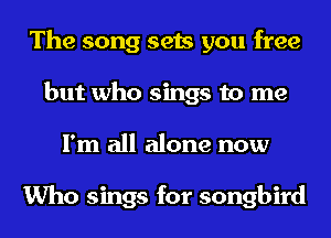 The song sets you free
but who sings to me
I'm all alone now

Who sings for songbird
