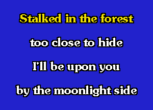 Stalked in the forest
too close to hide
I'll be upon you

by the moonlight side