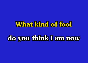 What kind of fool

do you think I am now