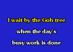 I wait by the Goh tree

when the day's

busy work is done